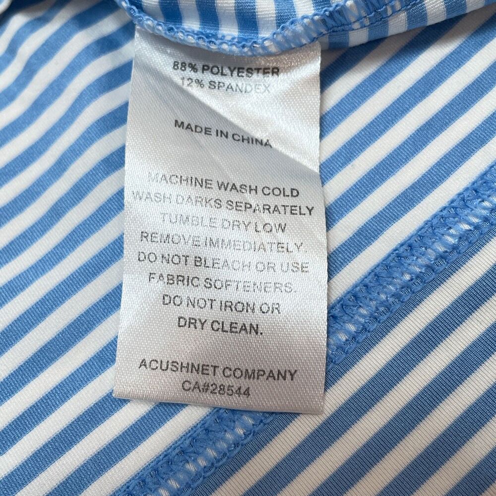 Miacomet Golf Polo Shirt Men Size XL Blue Striped FootJoy Nantucket Country Club - Picture 8 of 11